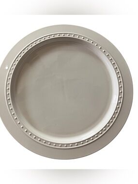 Nora Fleming Retired Round Platter in White Pearl Dot 15”